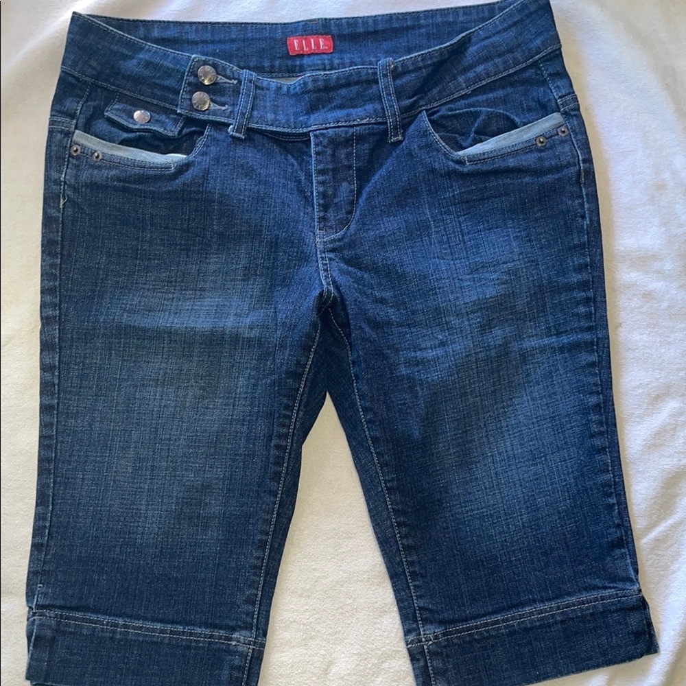 Elle Blue Bermuda Jean shorts Classic Style size 10